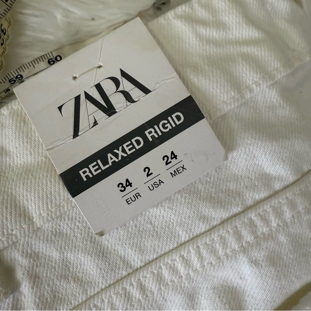 Zara Relaxed Rigid White Denim Jeans Size 2 NwT - Picture 6 of 6